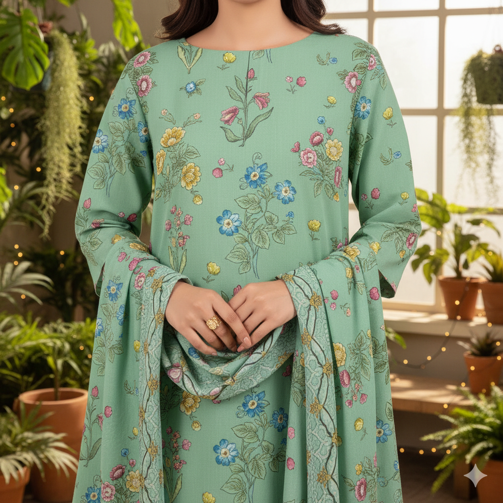 3 PC Unstitched Printed Suit