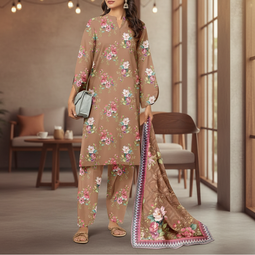3PC Unstitched Printed Suit US5536