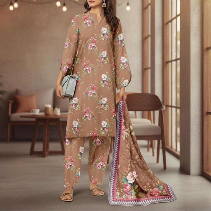 3PC Unstitched Printed Suit US5536