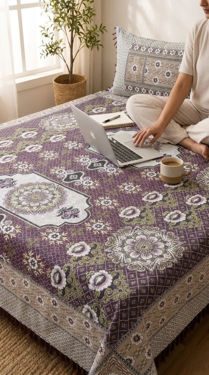 Multani Mailkhor - Double Bed Bedsheet HT100602