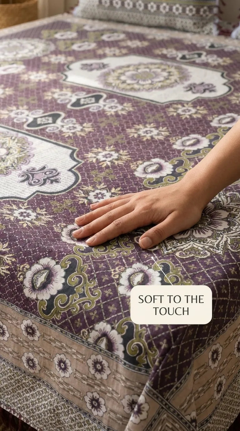 Multani Mailkhor - Double Bed Bedsheet HT100602