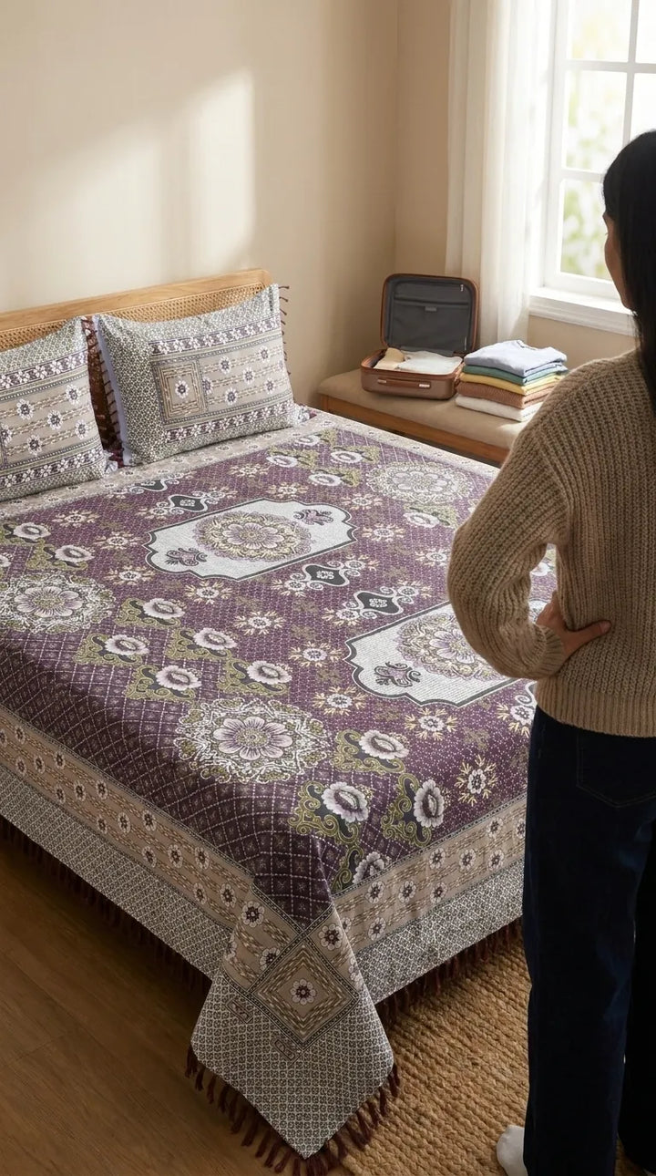 Multani Mailkhor - Double Bed Bedsheet HT100602