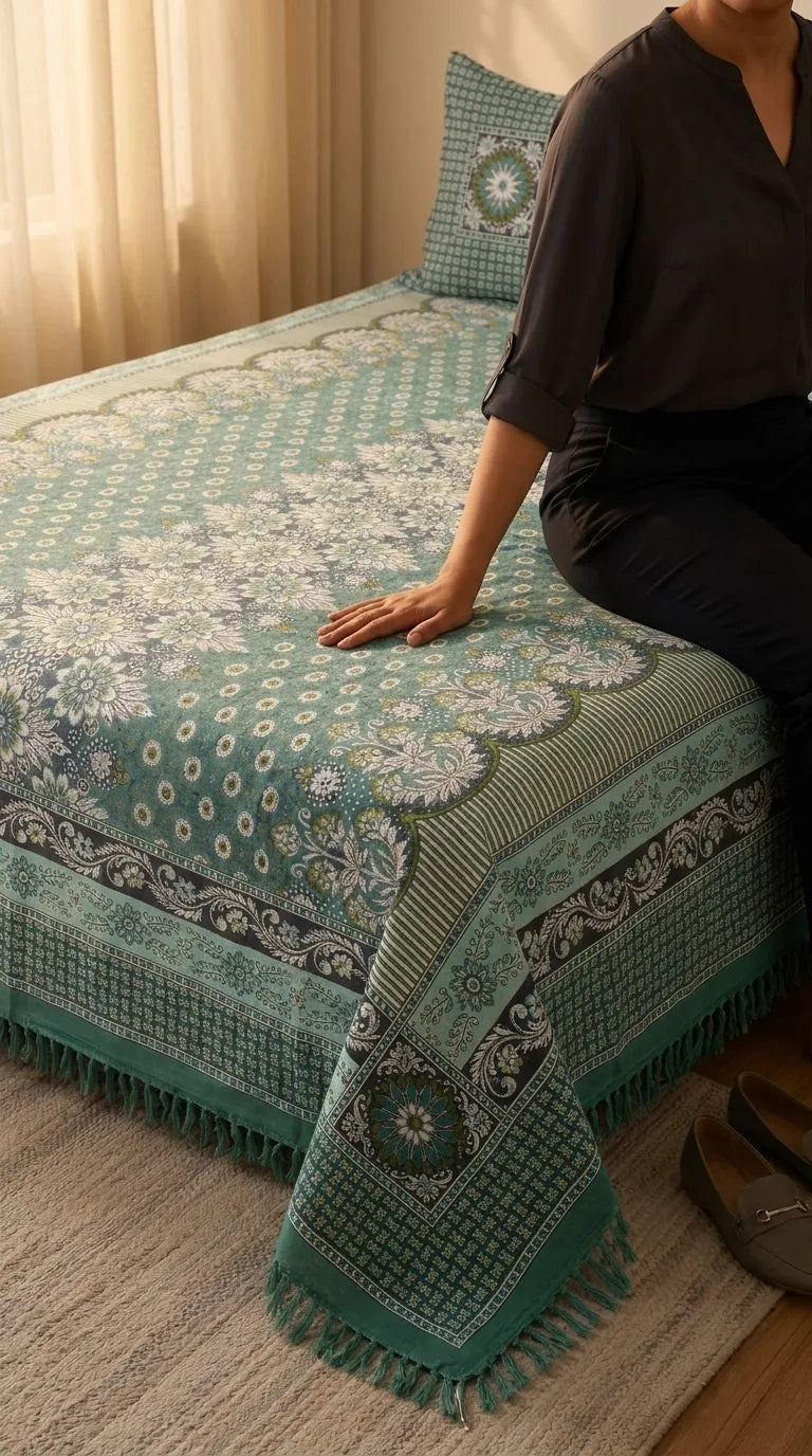 Multani Mailkhor - Double Bed Bedsheet HT100611