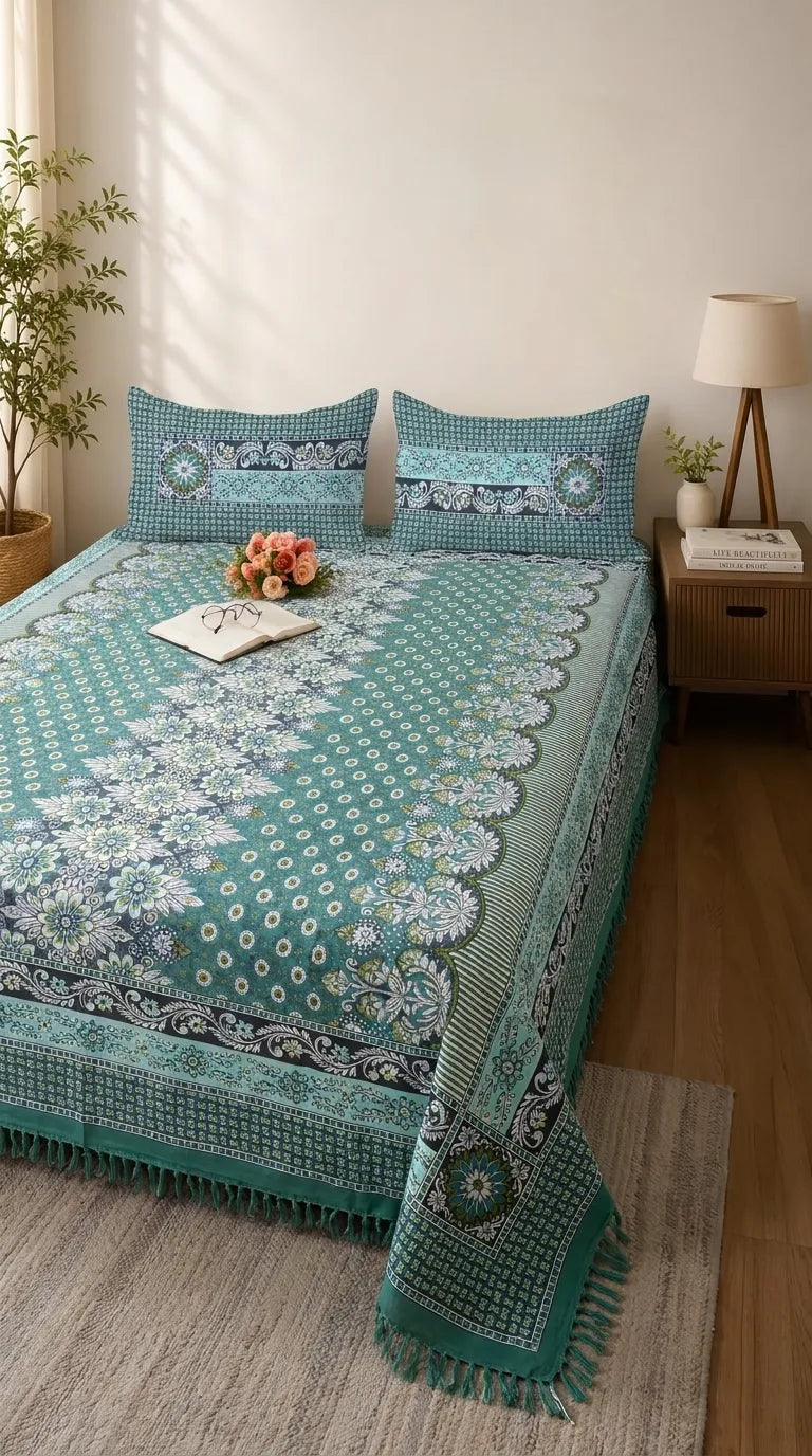 Multani Mailkhor - Double Bed Bedsheet HT100611
