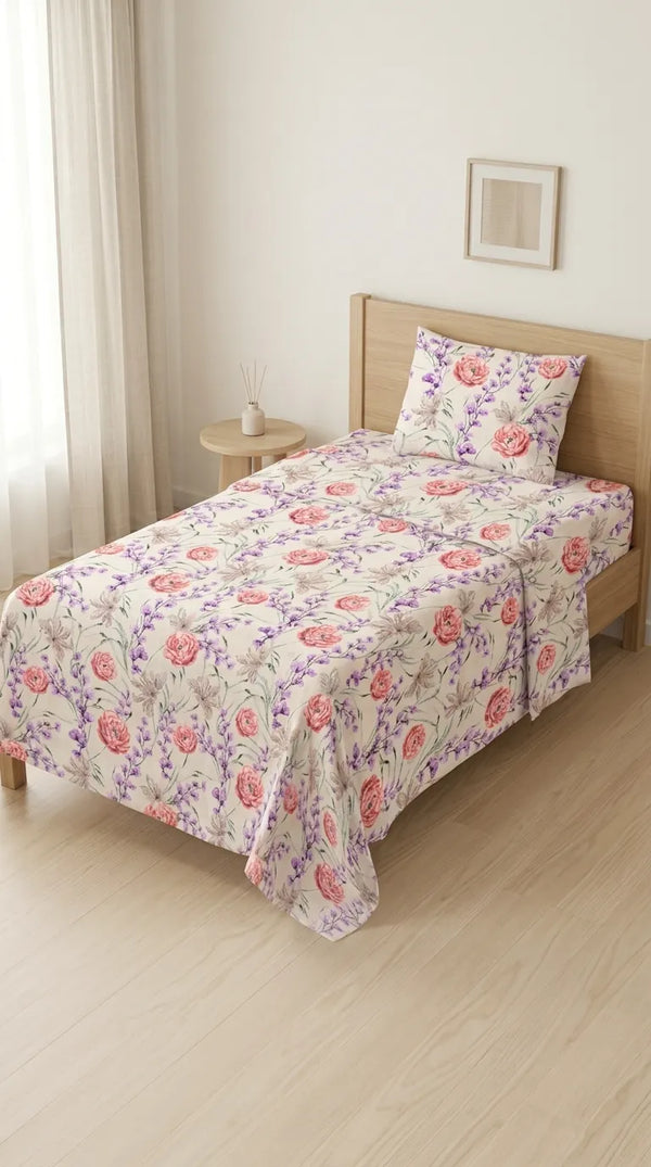 Stylo Single Bed Sheet Purple HT109466