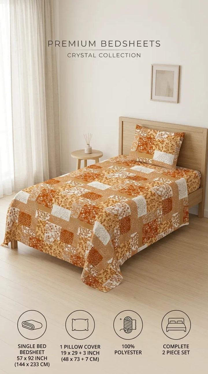 Stylo Single Bed Sheet Brown HT109502