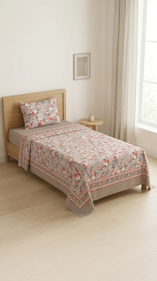 Stylo Single Bed Sheet Grey HT109607