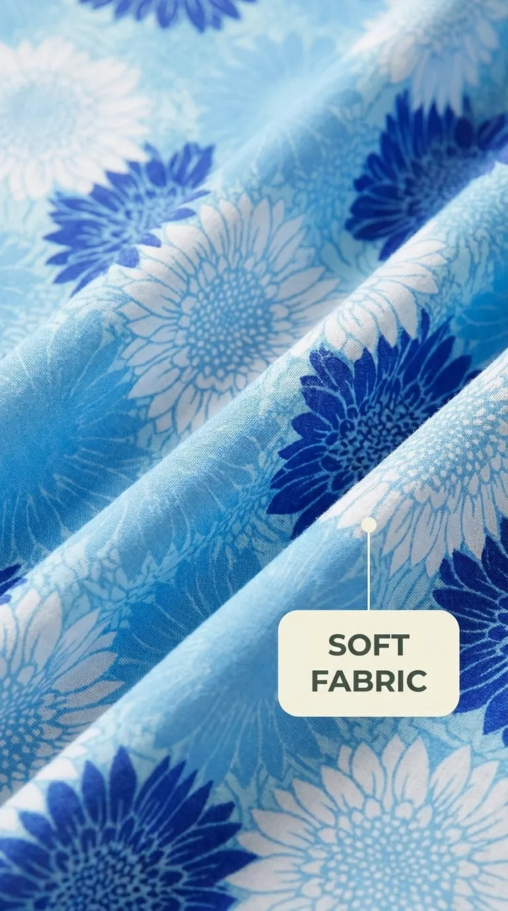 Stylo Single Bed Sheet Sky Blue HT110090