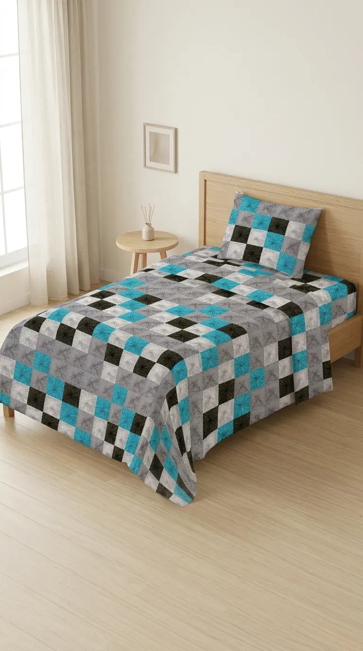 Stylo Single Bed Sheet Blue HT110212