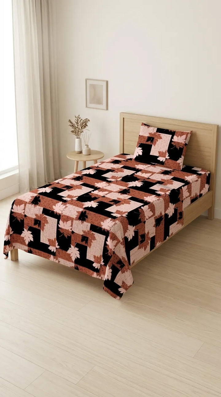 Stylo Single Bed Sheet Brown HT110302