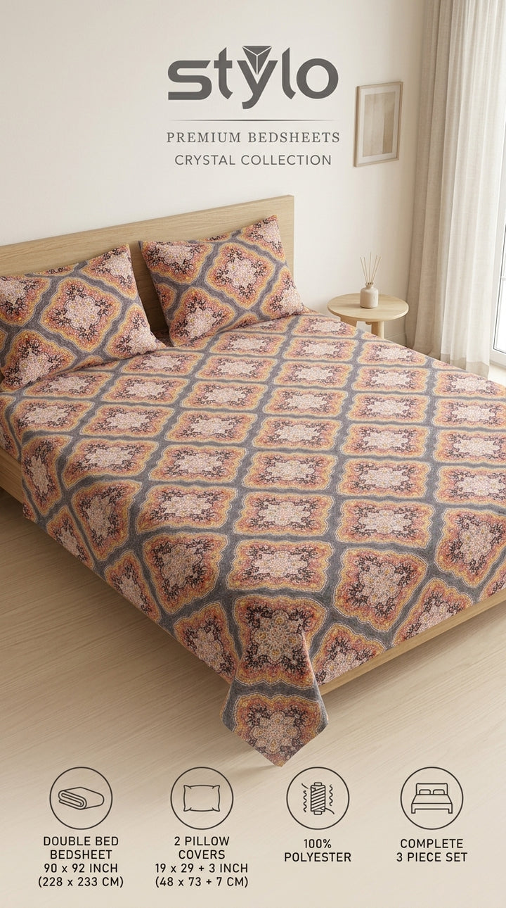 Crystal Cotton Double Bed Sheet HT110807