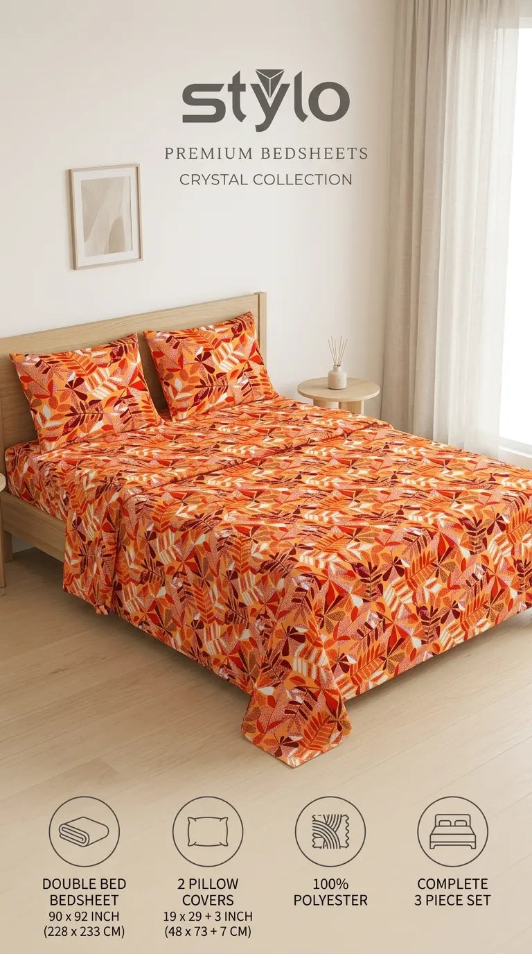 Stylo Double Bed Sheet Brown HT112002