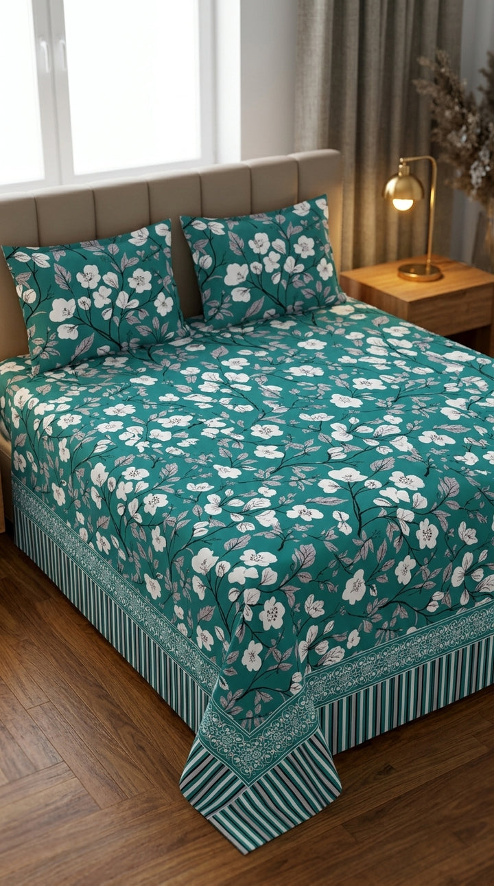 Crystal Cotton Double Bed Sheet HT110807