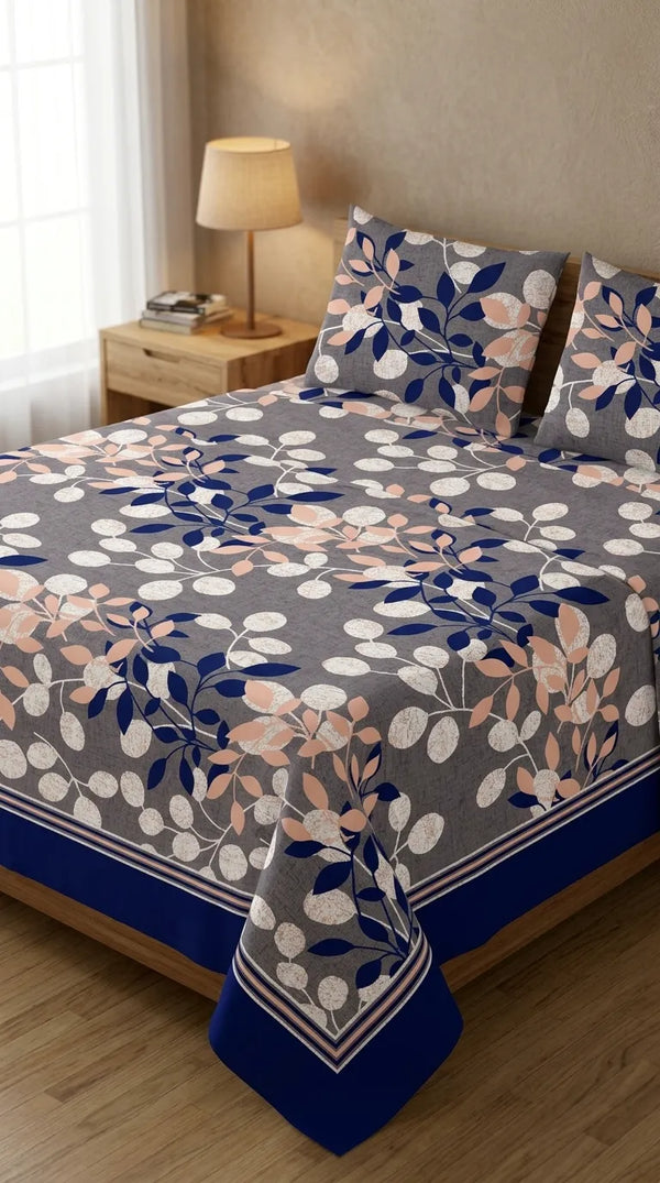 Stylo Double Bed Sheet Blue HT112512