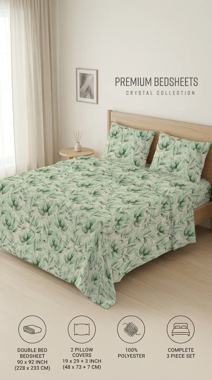 Stylo Double Bed Sheet Green HT112811