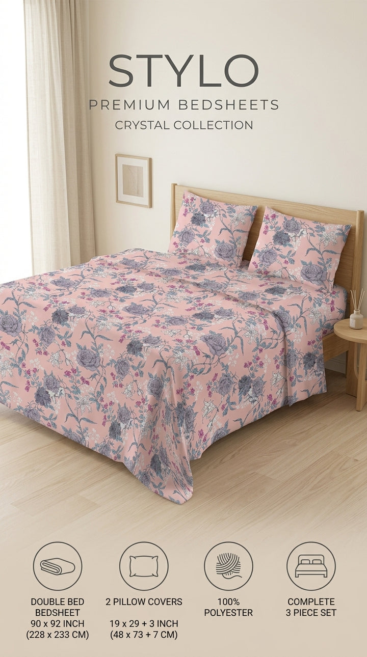 Crystal Cotton Double Bed Sheet HT113107