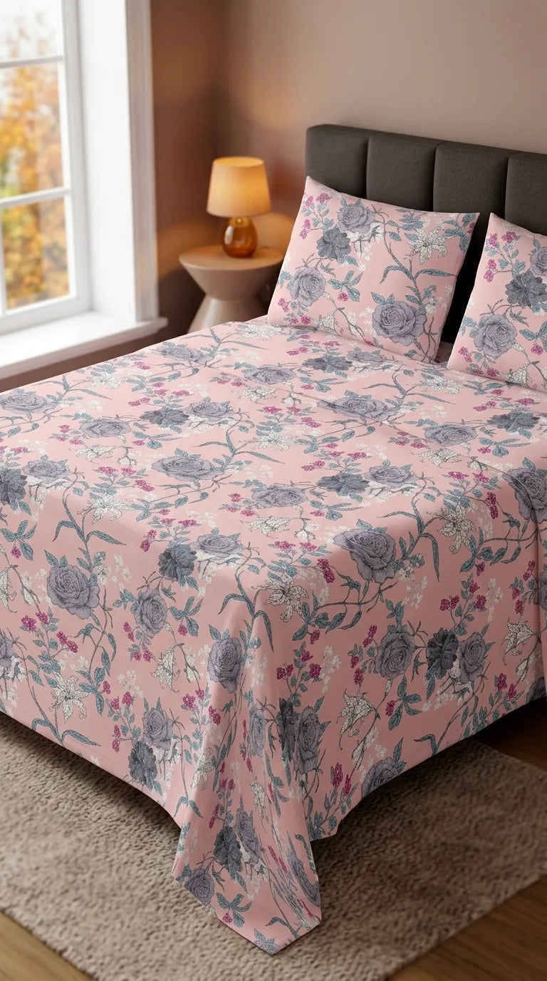 Stylo Double Bed Sheet Grey HT113107
