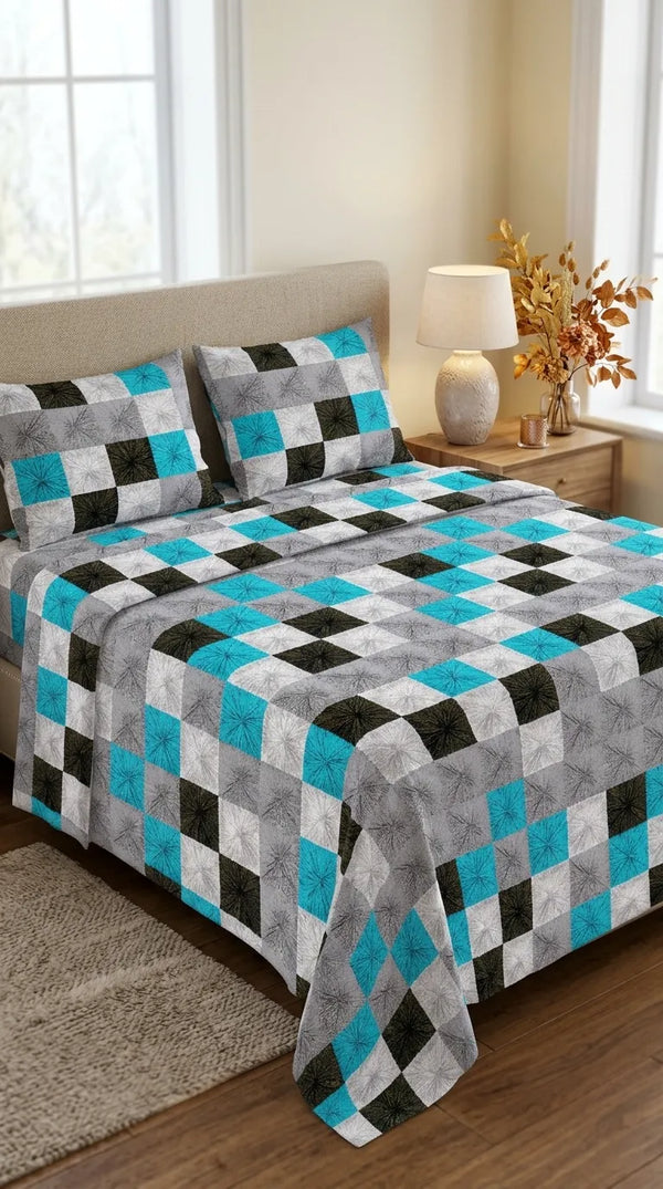 Stylo Double Bed Sheet Blue HT113312