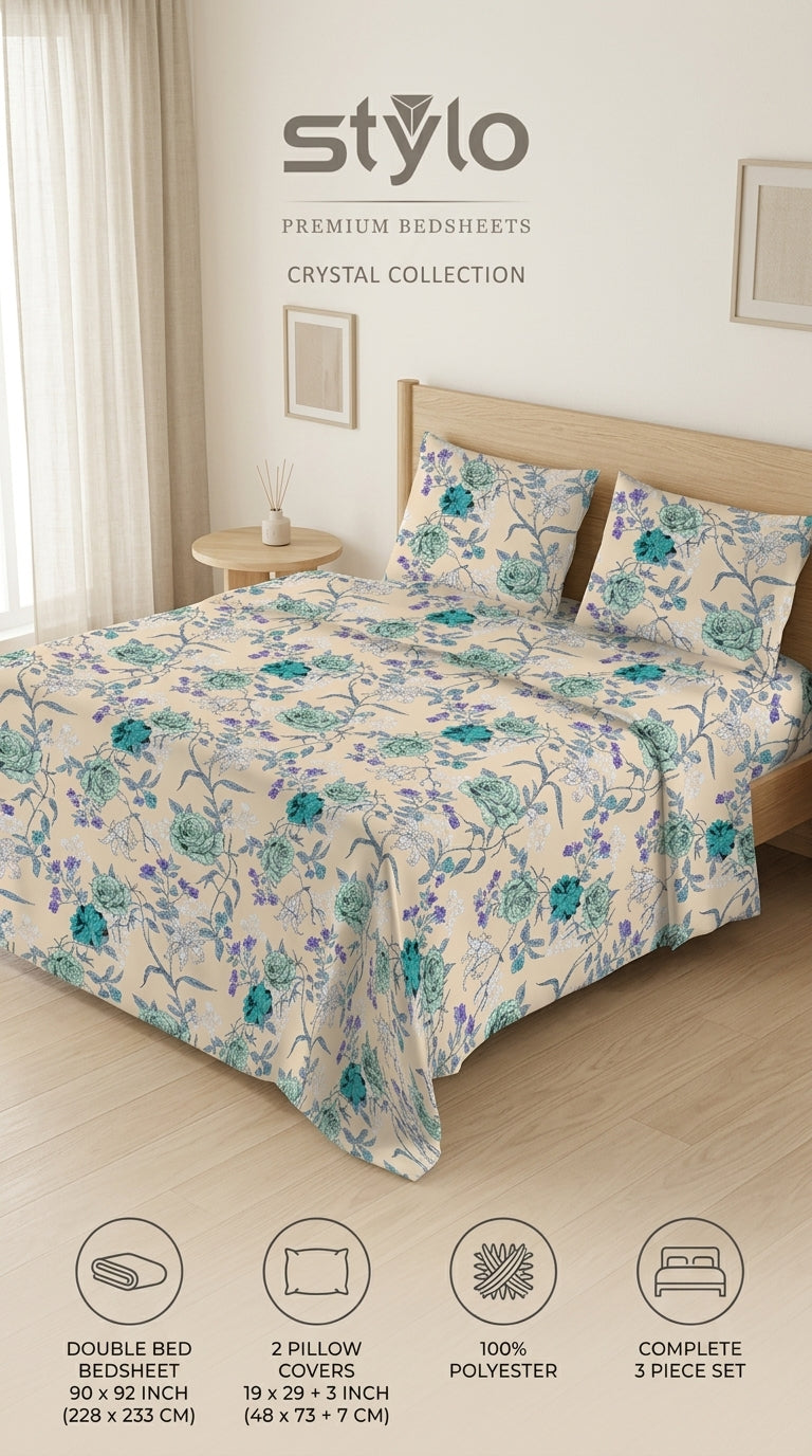 Crystal Cotton Double Bed Sheet HT110807