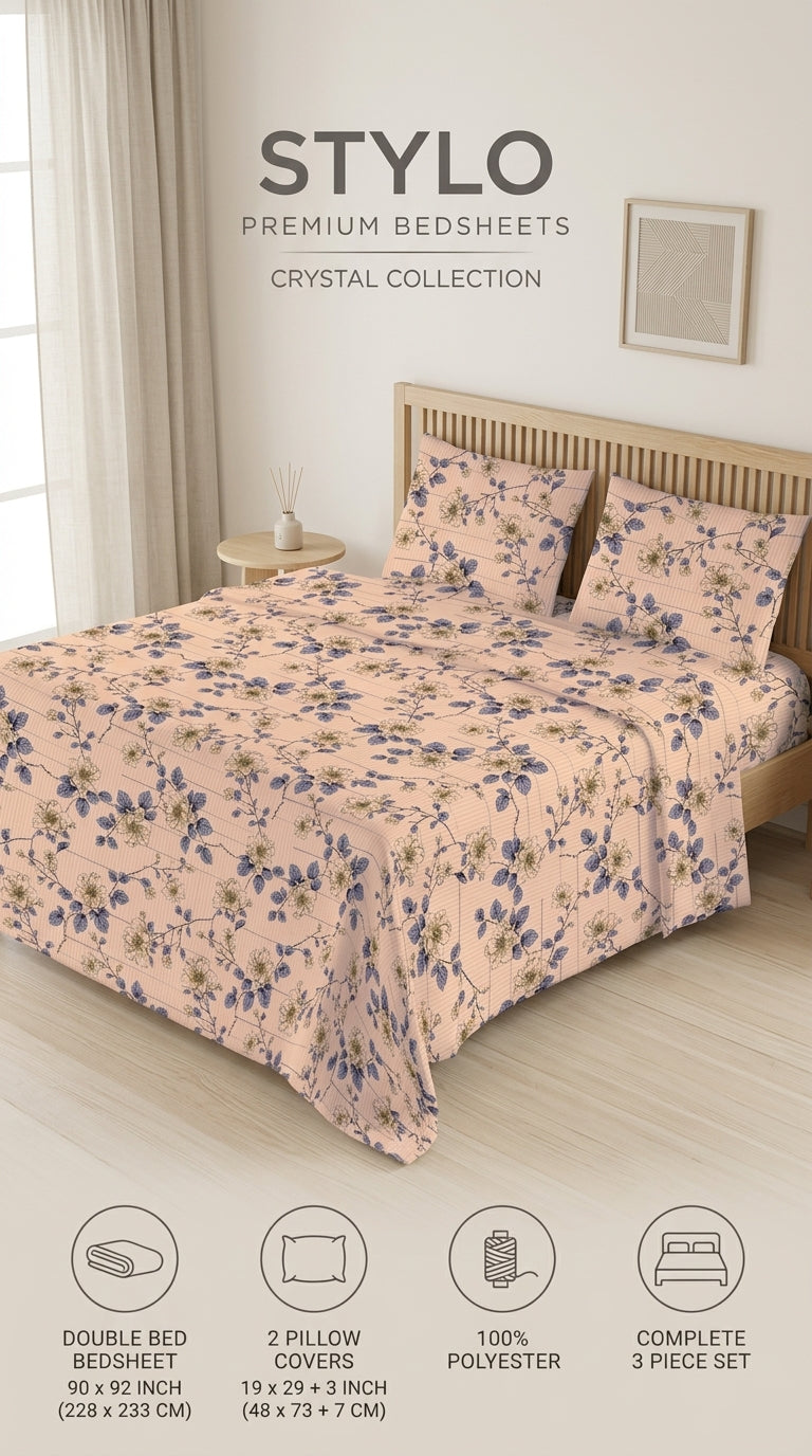 Crystal Cotton Double Bed Sheet HT110807