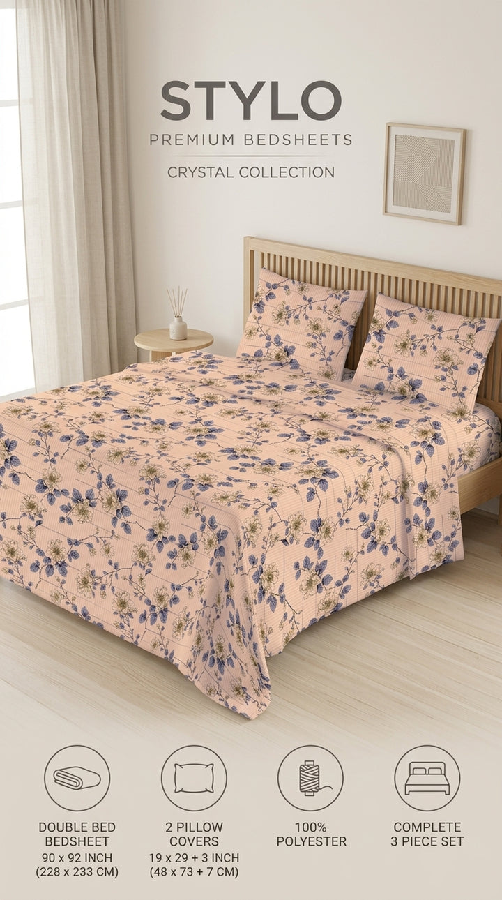 Crystal Cotton Double Bed Sheet HT110807