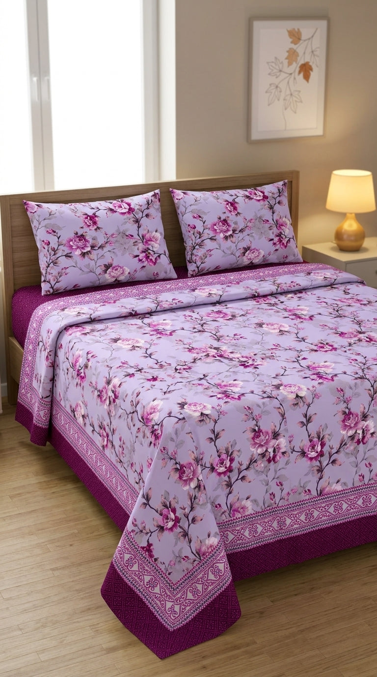 Crystal Cotton Double Bed Sheet HT114466