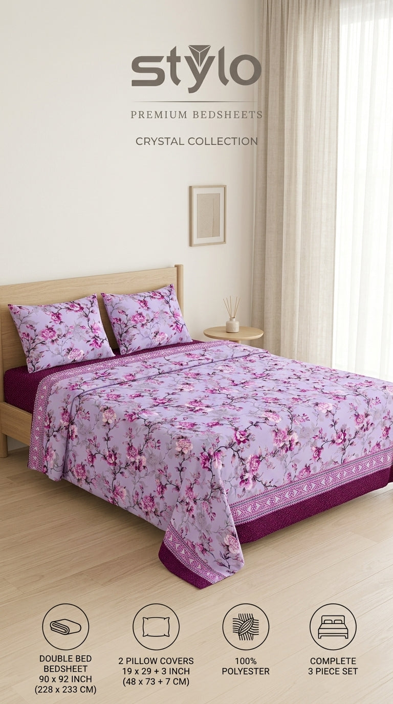 Crystal Cotton Double Bed Sheet HT114466