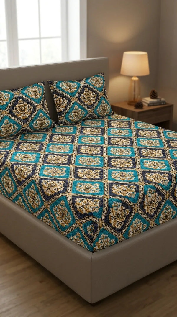 Stylo Double Bed Sheet Green HT114511