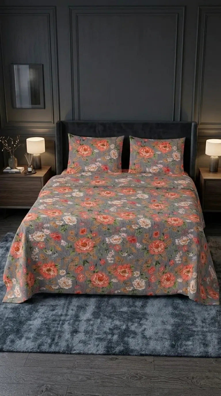Stylo King Bed Sheet Grey HT114807