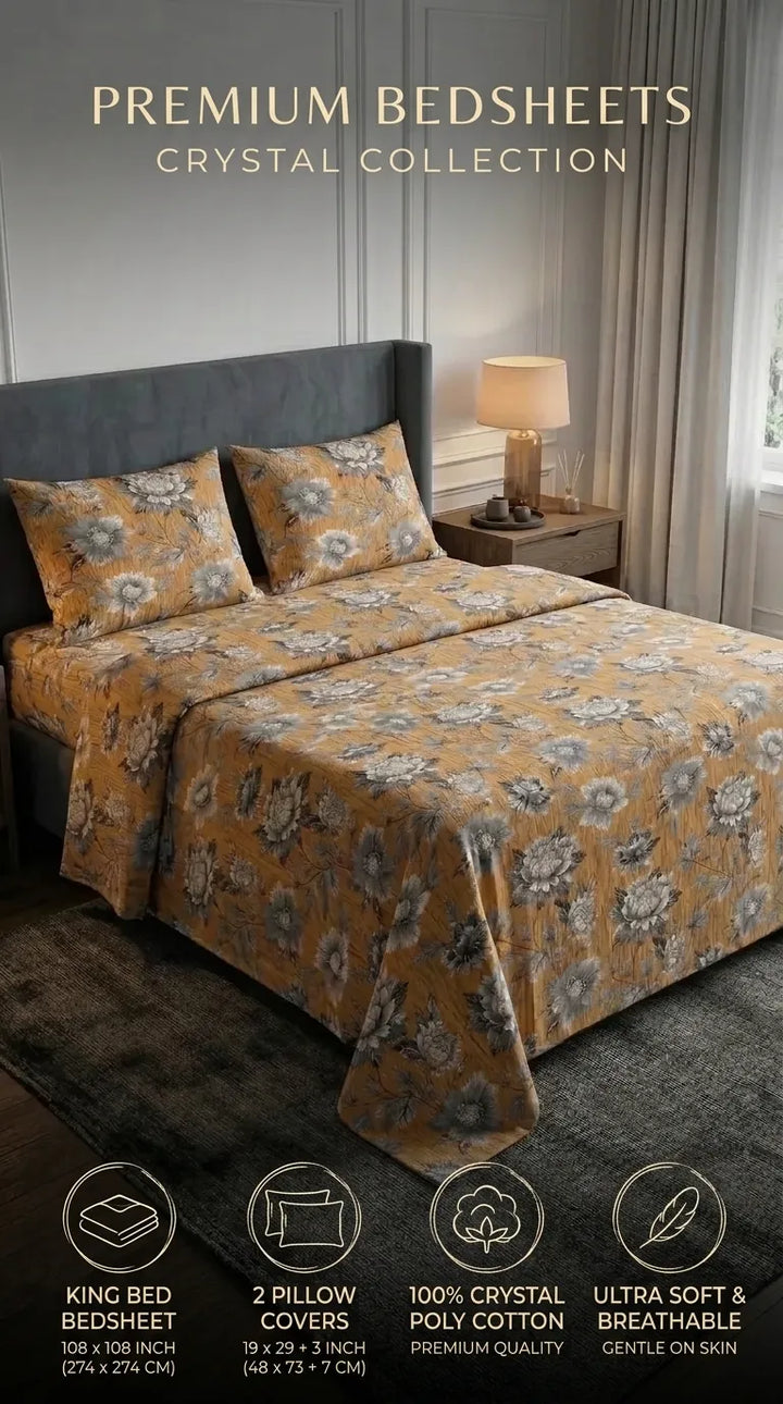 Stylo King Bed Sheet Brown HT115002