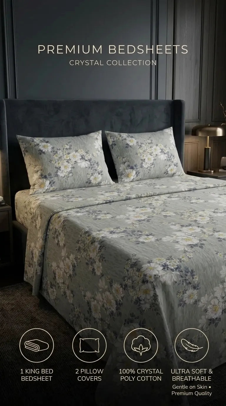 Stylo King Bed Sheet Grey HT115107