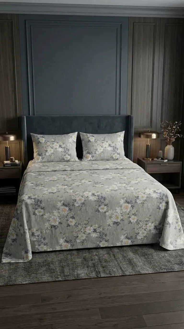 Stylo King Bed Sheet Grey HT115107
