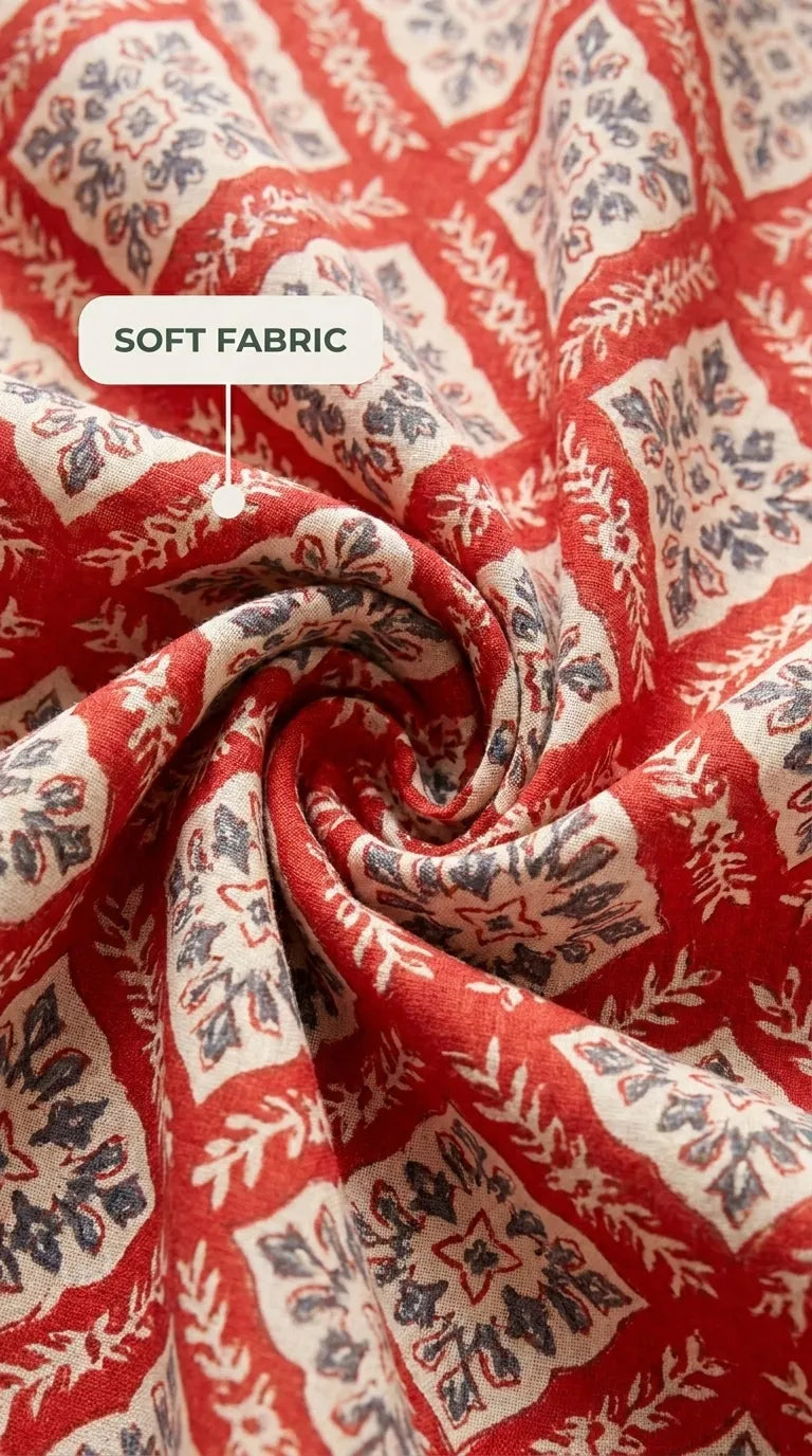 Stylo King Bed Sheet Red HT115213
