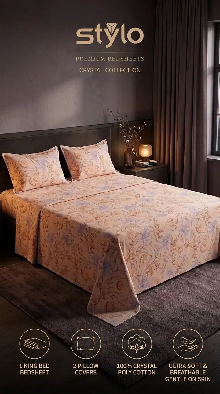 Stylo King Bed Sheet Brown HT115302