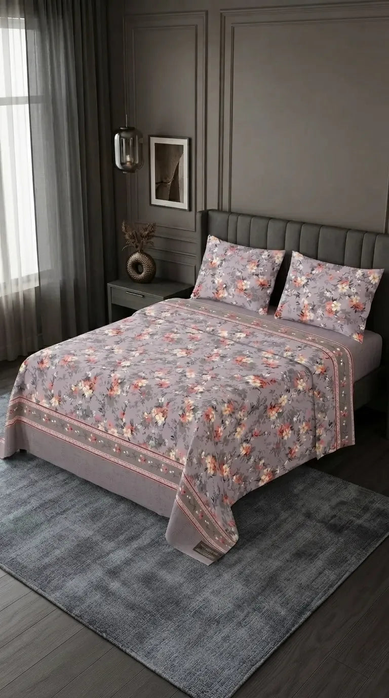 Stylo King Bed Sheet Grey HT115507