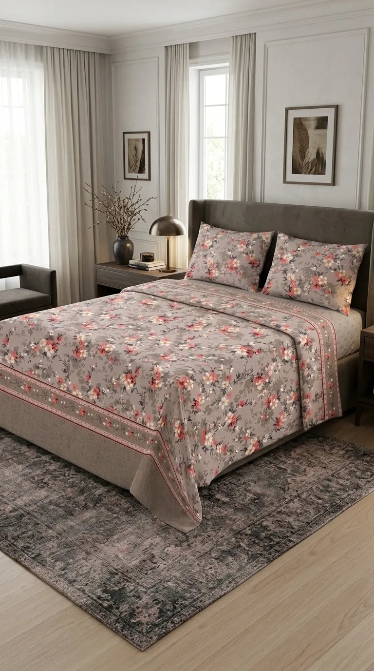 Stylo King Bed Sheet Grey HT115607