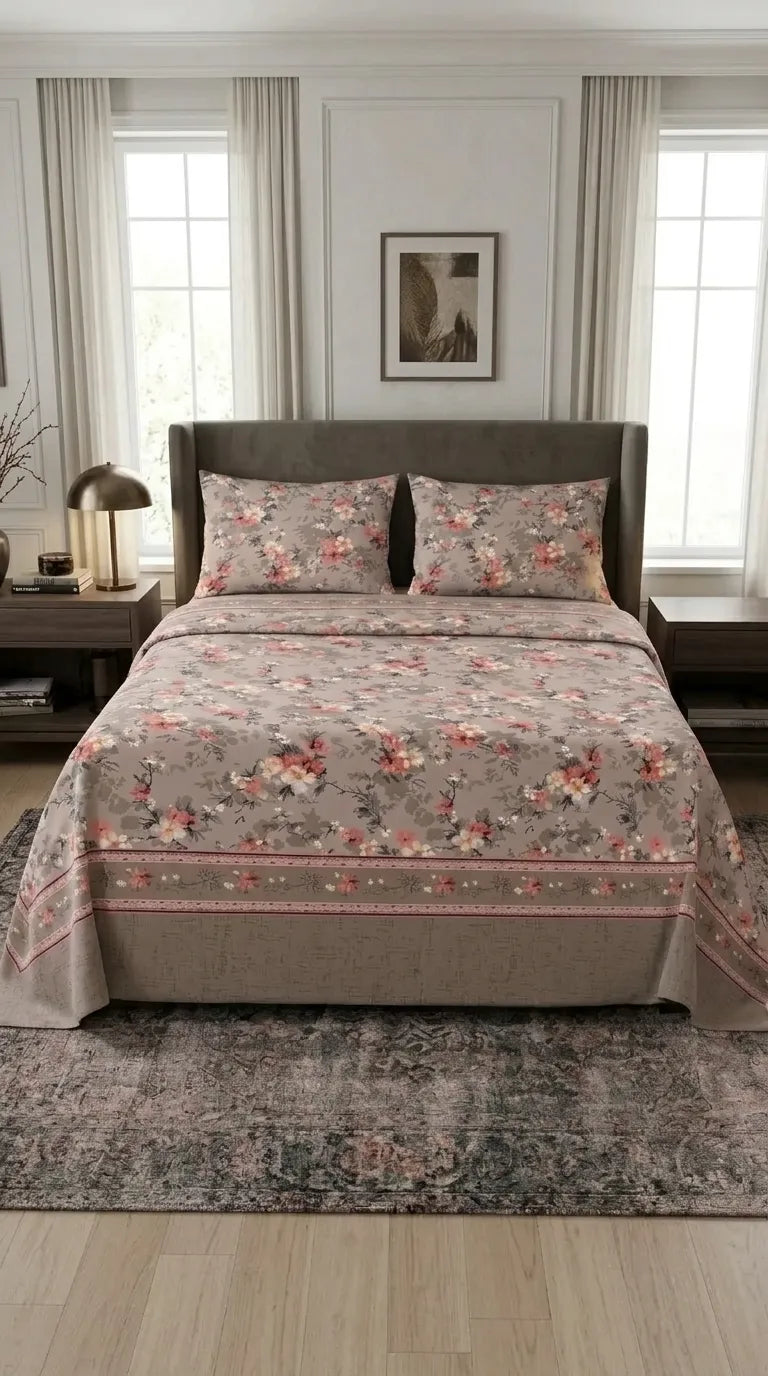 Stylo King Bed Sheet Grey HT115607