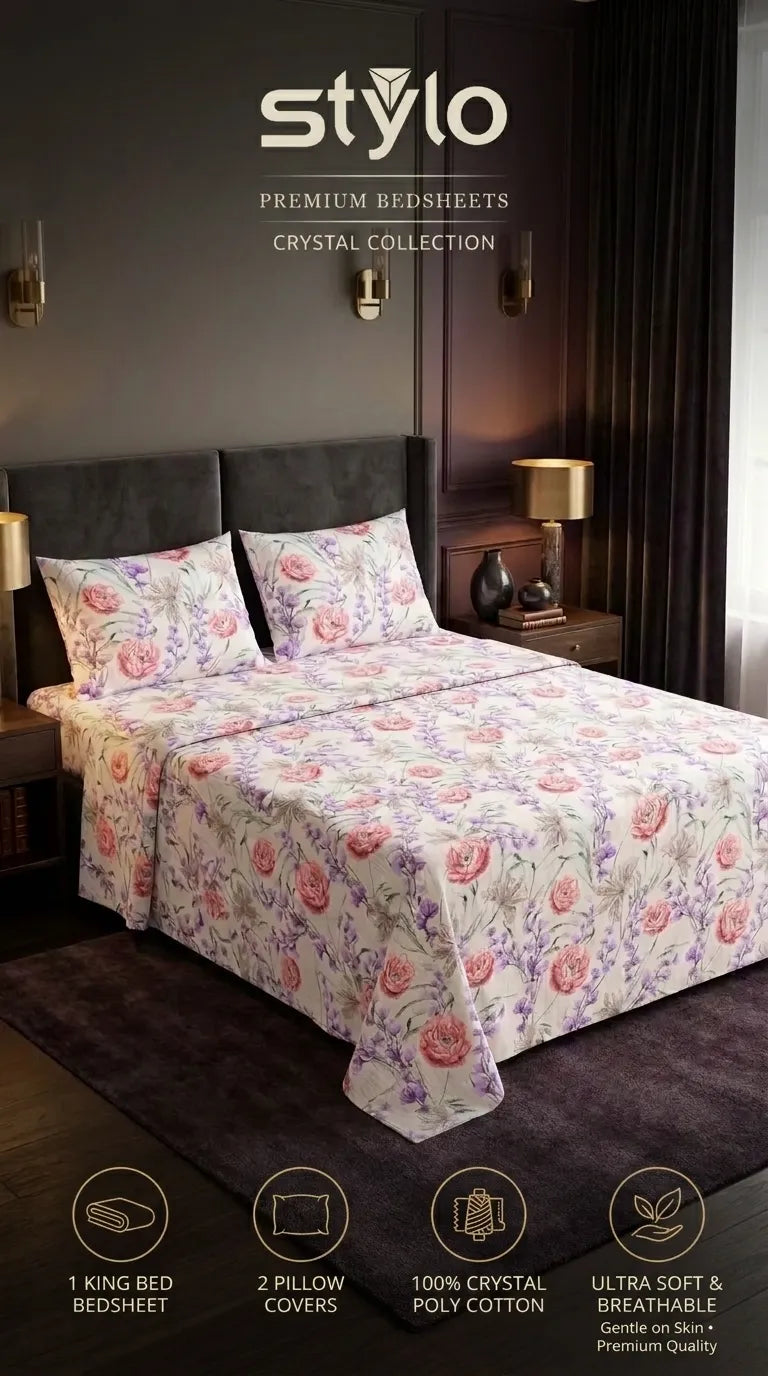 Stylo King Bed Sheet White HT115709