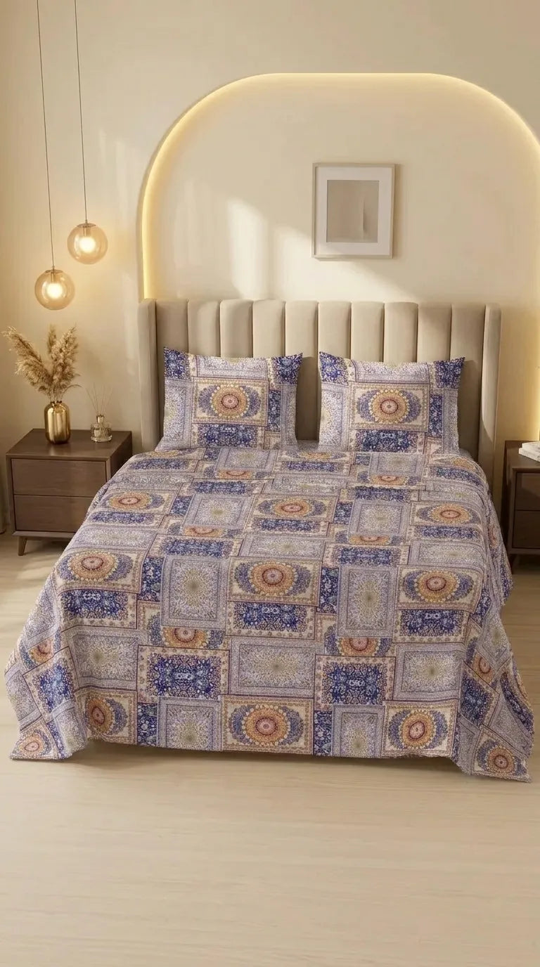 Stylo King Bed Sheet Blue HT115912