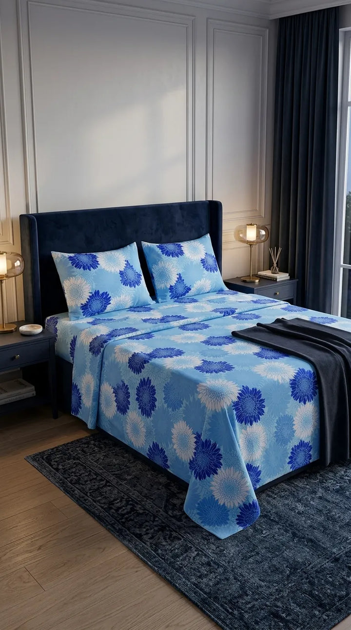 Stylo King Bed Sheet Sky Blue HT116290