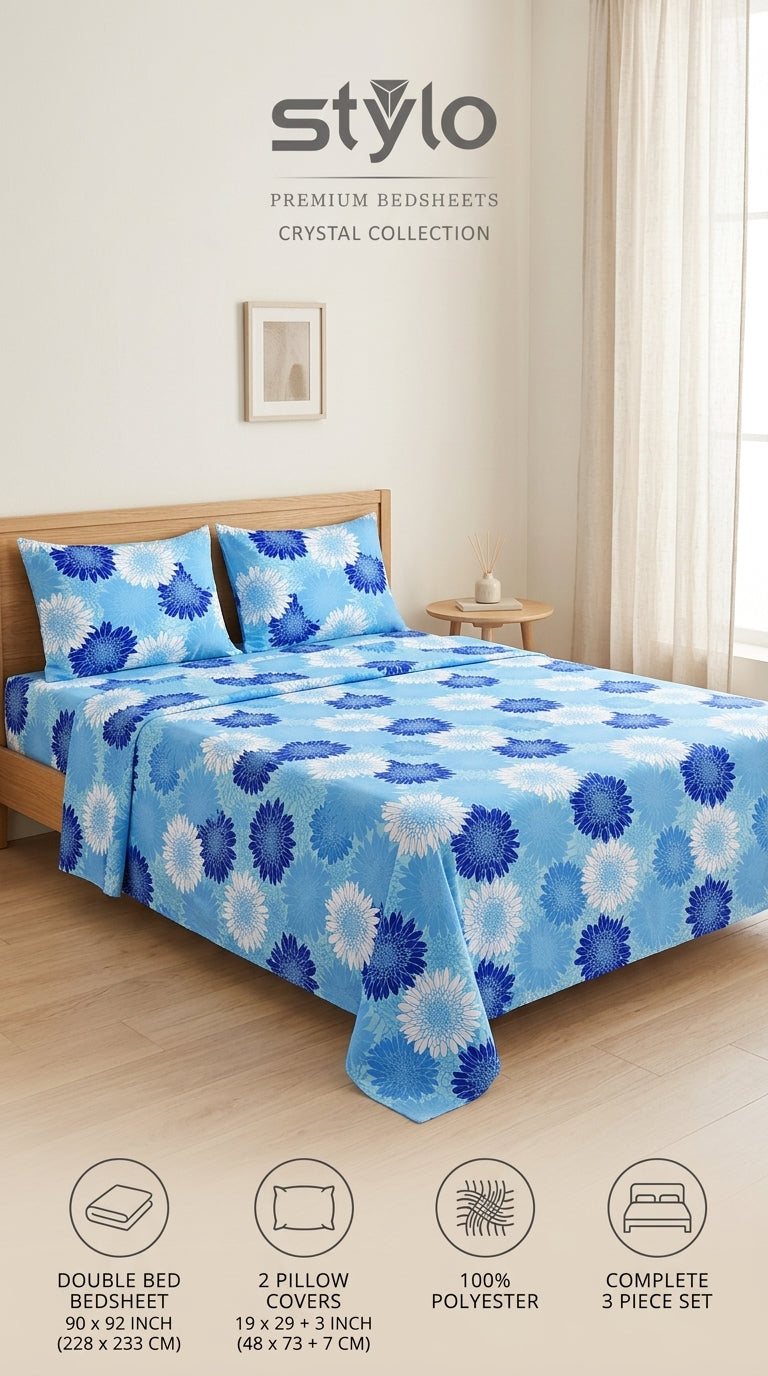 Crystal Cotton Double Bed Sheet HT110807