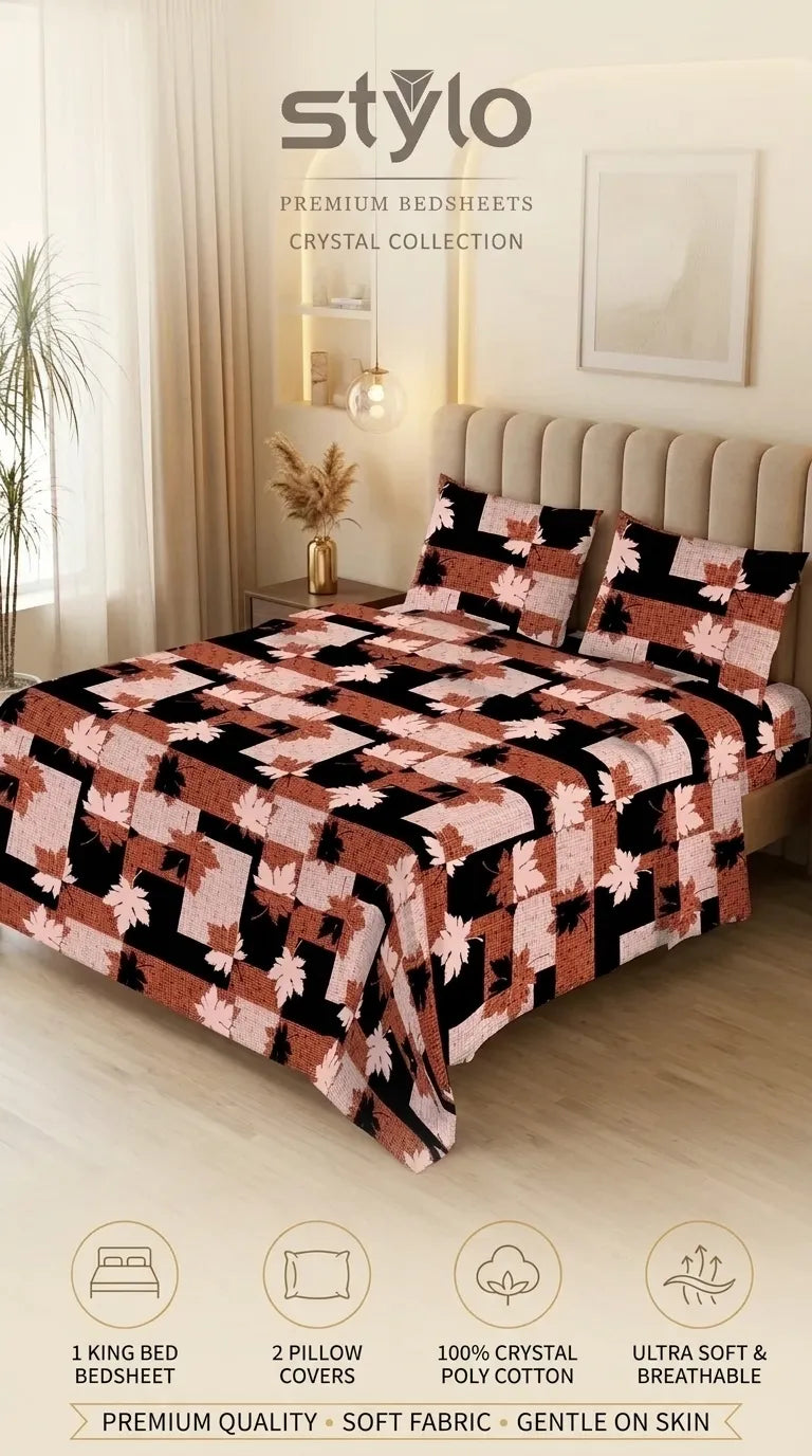 Stylo King Bed Sheet Brown HT116302