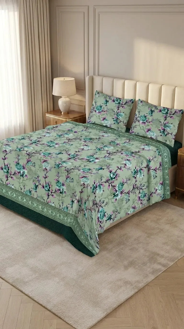 Stylo King Bed Sheet Green HT116511