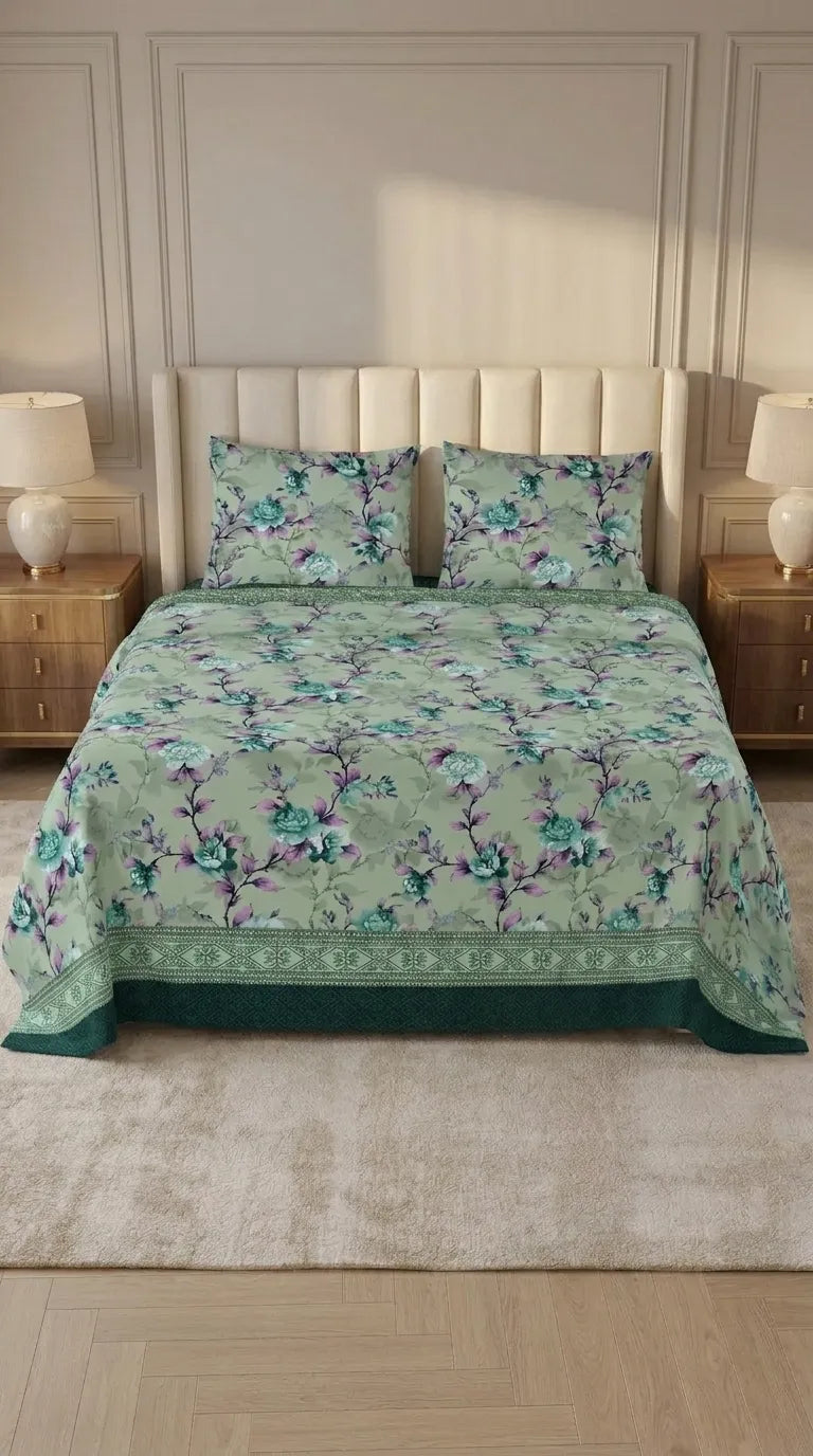 Stylo King Bed Sheet Green HT116511
