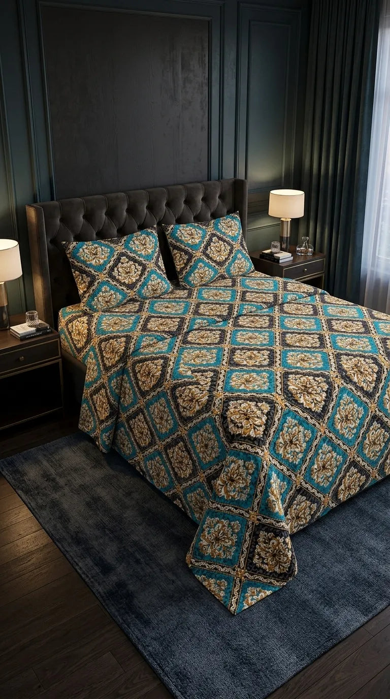 Stylo King Bed Sheet Green HT116611