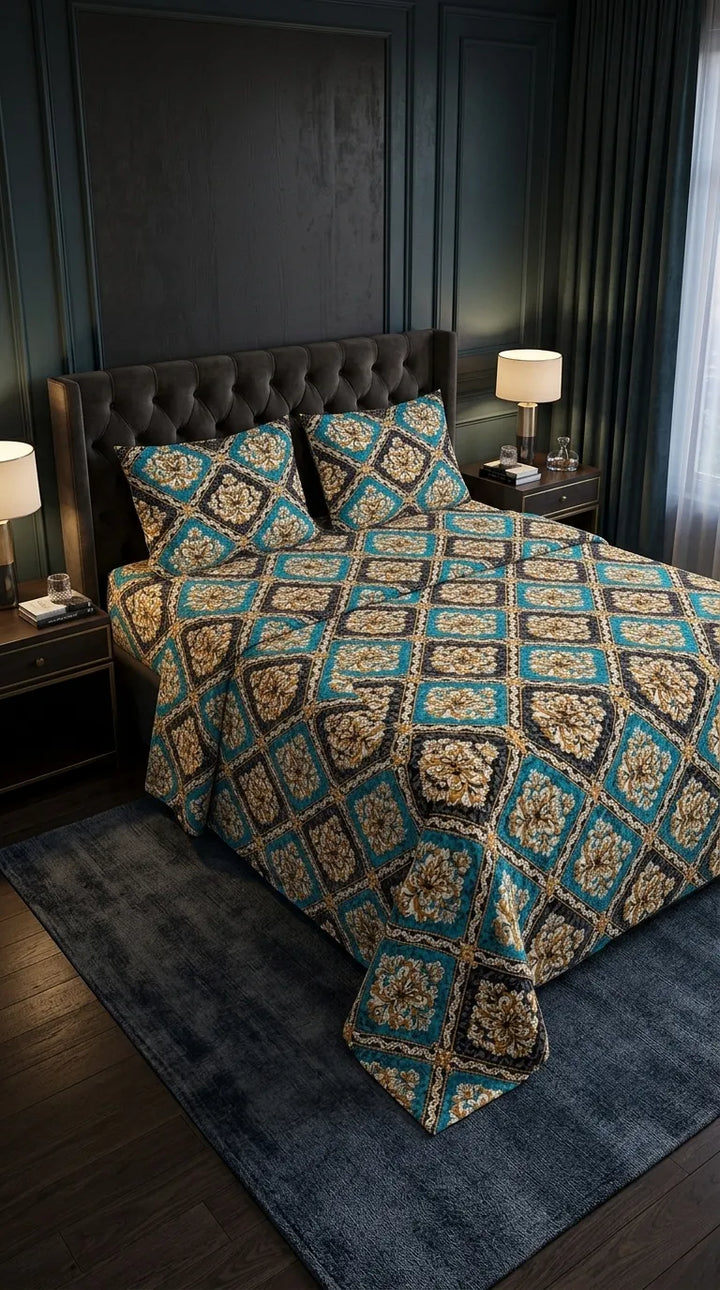 Stylo King Bed Sheet Green HT116611