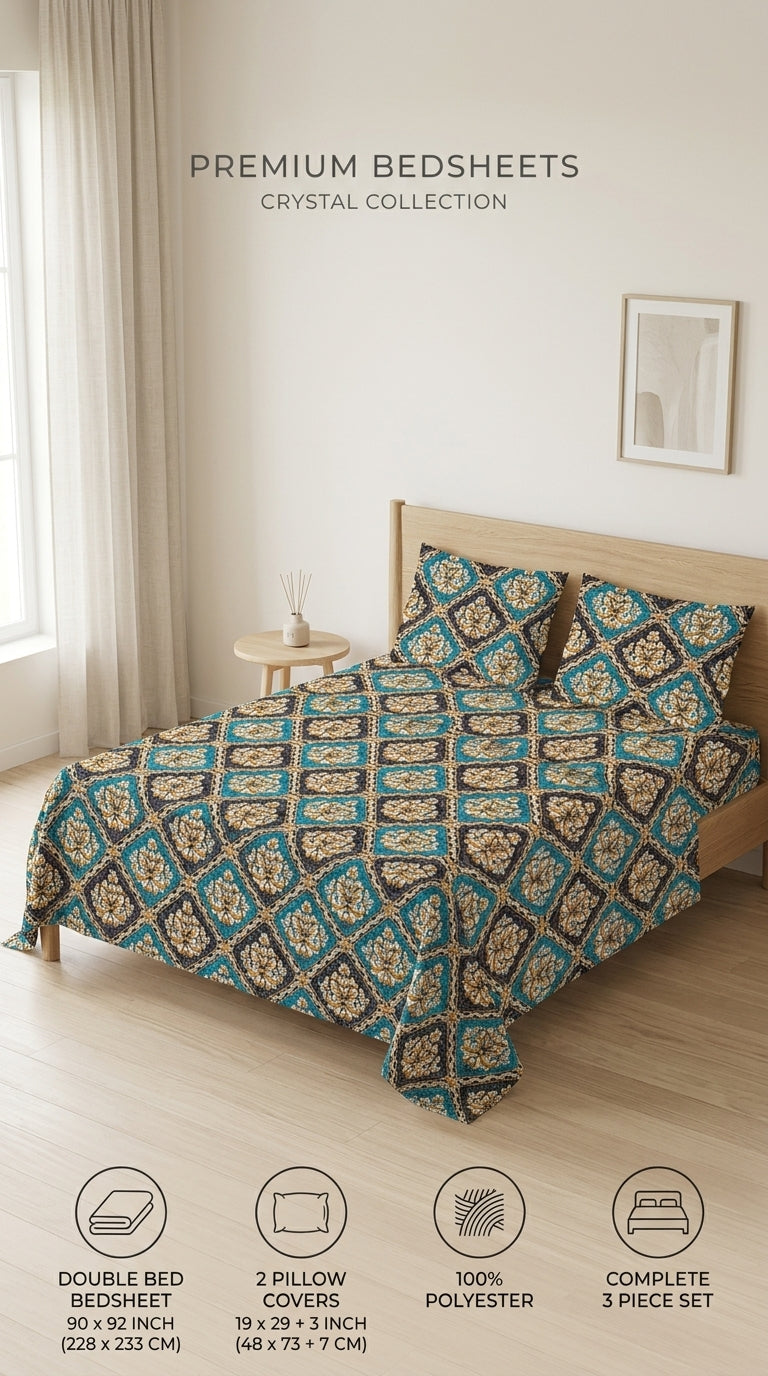 Crystal Cotton Double Bed Sheet HT110807