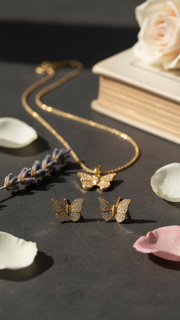 GOLDEN PENDANT SET J42958