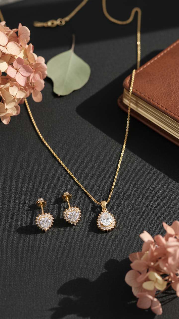 GOLDEN PENDANT SET J42965