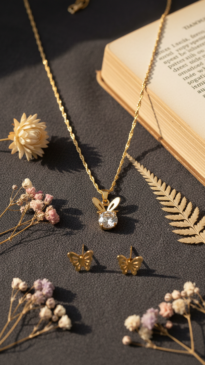 GOLDEN PENDANT SET J42967